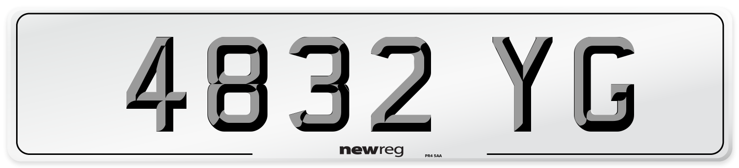 4832 YG Number Plate from New Reg
